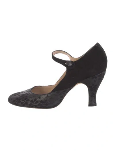 Pre-owned Repetto Suede Lace Pattern Pumps In Black