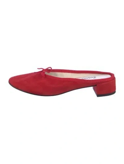 Pre-owned Repetto Suede Mules In Red