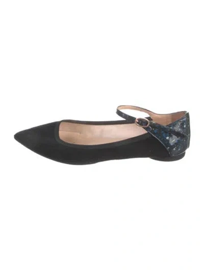 Pre-owned Repetto Suede Printed Ballet Flats In Black