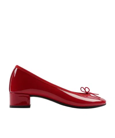 Repetto Thick-heeled Ballet Shoes In Red