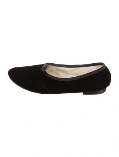 Pre-owned Repetto Velvet Ballet Flats In Black