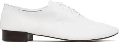 Repetto White Zizi Calf Leather Oxfords