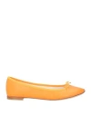 Repetto Woman Ballet Flats Orange Size 12 Leather