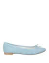 Repetto Woman Ballet Flats Sky Blue Size 12 Leather In Ciel