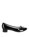 Repetto Camille Flat Ballets With Leather Sole In Black