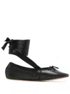 Repetto Sophia Ballet Flats With Satin Ribbons Shoes In Nero