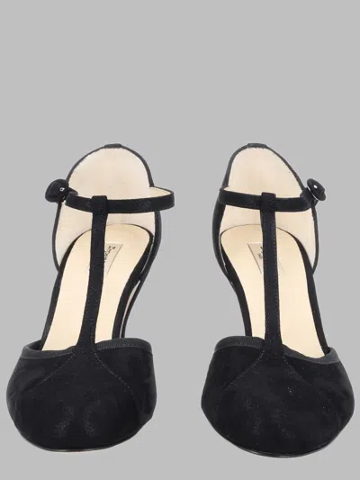 Repetto Women's Goat Suede Heeled Loafer With Lamb Leather Lining & Split Leather Sole In Black