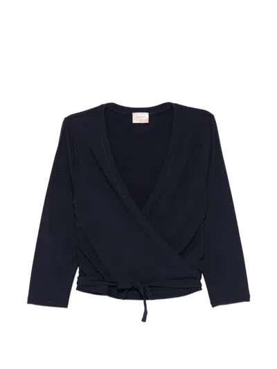Repetto Wrap-style Long-sleeve Top In Blue