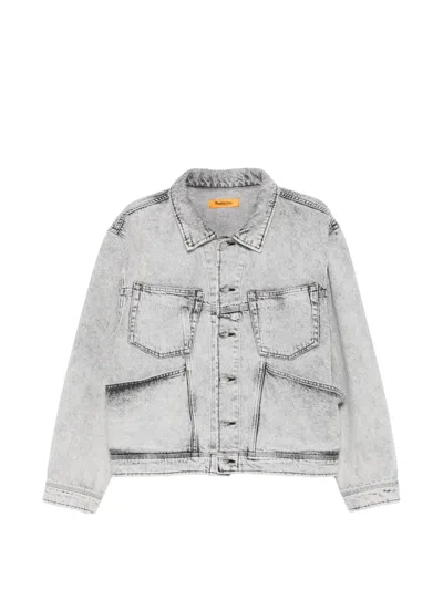 Replay Acid-wash Denim Jacket In Gray