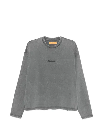 Replay Acid-wash Long-sleeve T-shirt In Gray