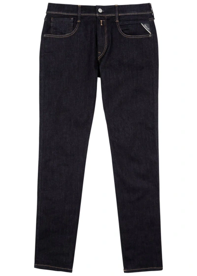 Replay Anbas Hyperflex Re-used Slim-leg Jeans In Dark Blue