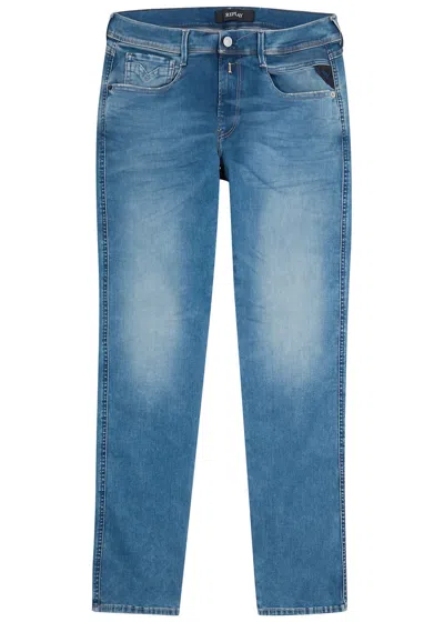 Replay Anbass Hyerflex X-lite Re-used Blue Slim-leg Jeans
