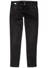 Replay Anbass Hyperflex Clouds Slim-leg Jeans In Black