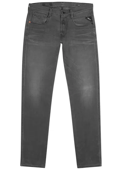 Replay Anbass Hyperflex+ Grey Slim-leg Jeans