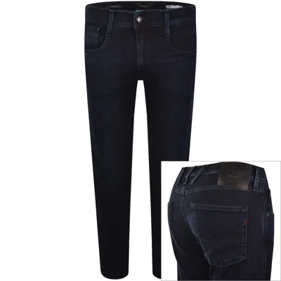 Replay Anbass Hyperflex Slim Fit Jeans Dark Wash In Blue
