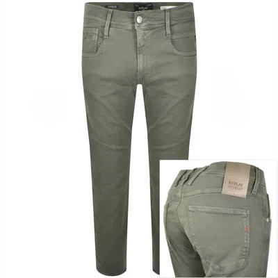 Replay Anbass Hyperflex Stretch Jeans Green