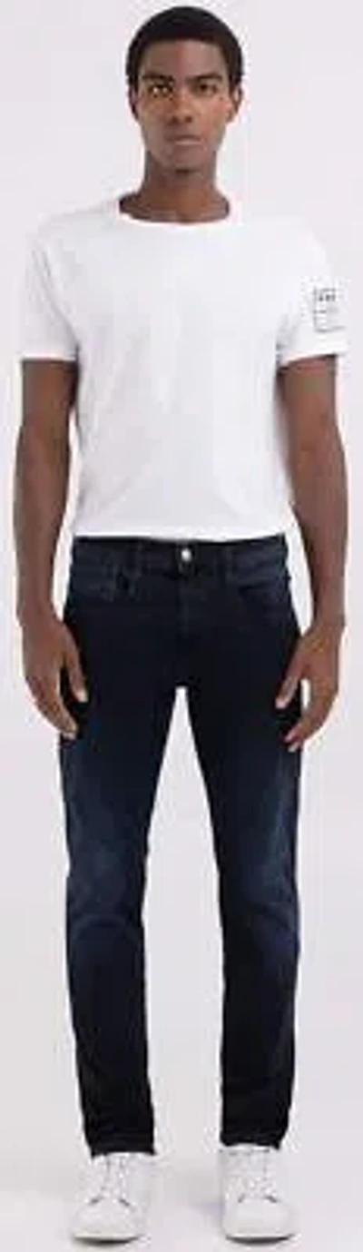 Pre-owned Replay Anbass Re 360 Hyperflex Re Used Cotton Denim Mens Jeans In Navy In Blue
