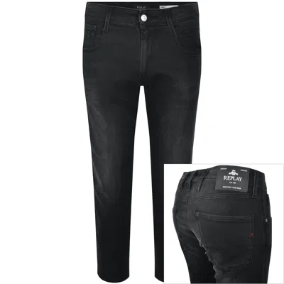 Replay Anbass Slim Fit Dark Wash Jeans Grey