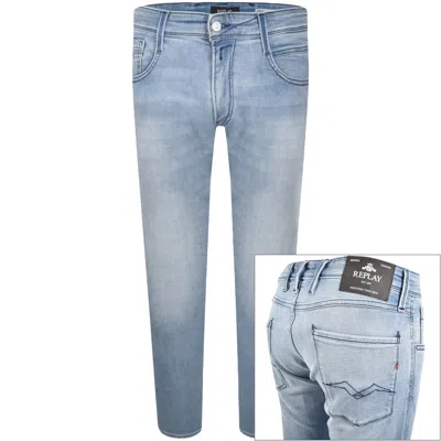 Replay Anbass Slim Fit Light Wash Jeans Blue