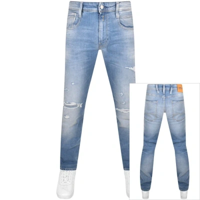 Replay Anbass Slim Fit Light Wash Jeans Blue