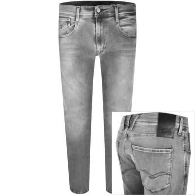 Replay Anbass Slim Fit Light Wash Jeans Grey In Gray