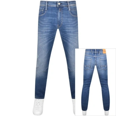 Replay Anbass Slim Fit Mid Wash Jeans Blue
