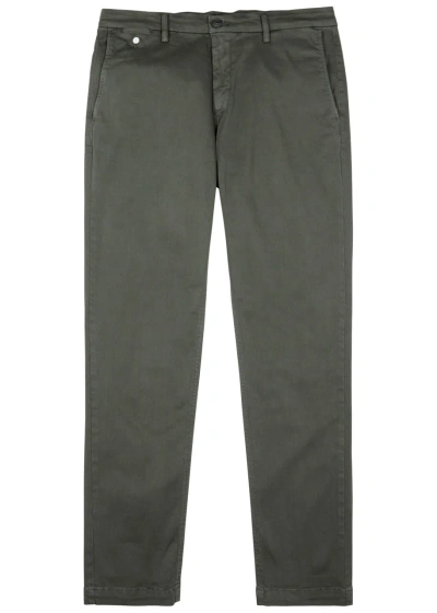 Replay Benni Hyperflex X-l. I.t. E. Stretch-cotton Chinos In Khaki