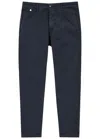Replay Benni Hyperflex X. Lite Cotton-blend Chinos In Navy