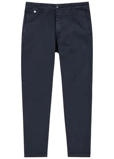 Replay Benni Hyperflex X. Lite Cotton-blend Chinos In Navy
