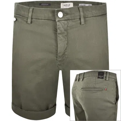Replay Benni Regular Fit Denim Shorts Green