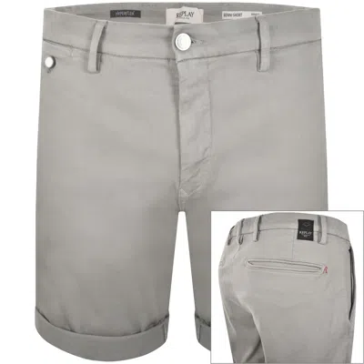 Replay Benni Regular Fit Denim Shorts Grey In Gray