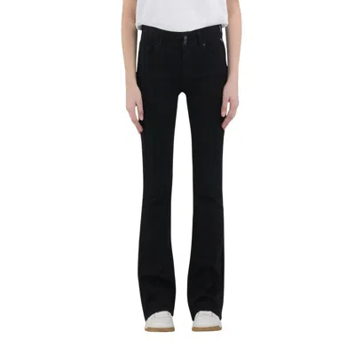 Replay Black Cotton Bootcut Jeans