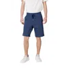 Replay Blue Cotton Bermuda In Blue