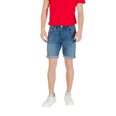 Replay Rolled-hem Denim Shorts In Blue