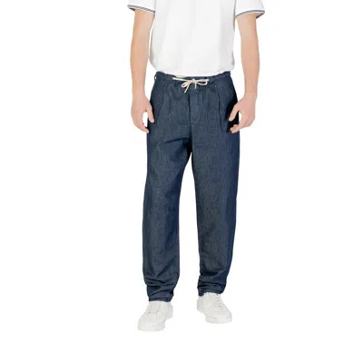 Replay Blue Cotton Pant In Multi