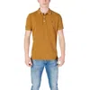 Replay Bronze Cotton Polo Shirt In Yellow