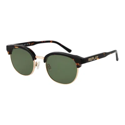 Replay Brown Metal Sunglasses In Green