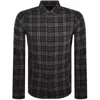 Replay Checked Long Sleeved Shirt Grey In Grey