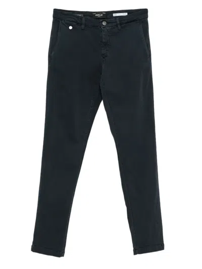 Replay Chino Trousers In Blue