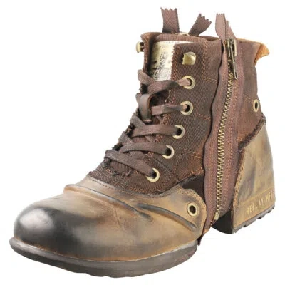 Pre-owned Replay Clutch Mens Dark Brown Ankle Boots