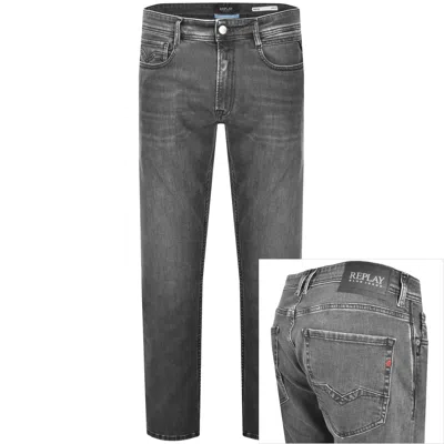 Replay Comfort Fit Rocco Jeans Mid Wash Grey In Black