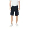 Replay Blue Cotton Bermuda In Blue