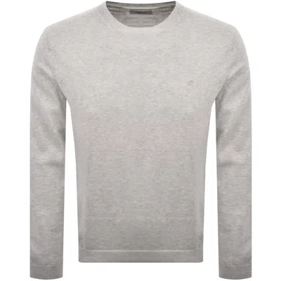 Replay Crew Neck Knit Jumper Grey In Gray