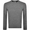 Replay Crew Neck Knit Jumper Grey In Grey