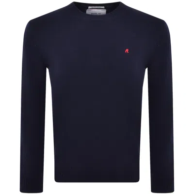 Replay Crew Neck Knit Jumper Navy