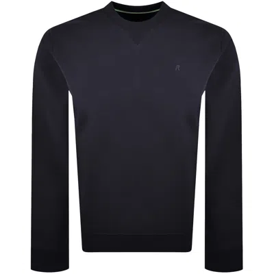 Replay Crew Neck Sweatshirt Navy In Blue