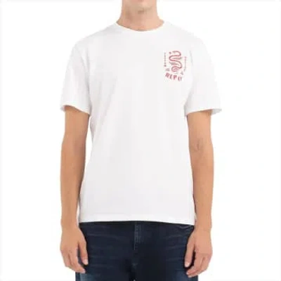 Replay Custom Garage Snake T-shirt In White