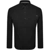 Replay Denim Look Long Sleeved Shirt Black In Black