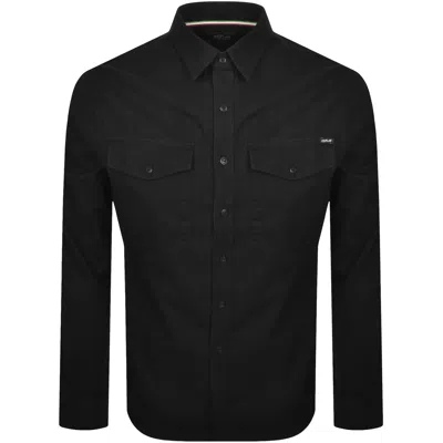 REPLAY REPLAY DENIM LOOK LONG SLEEVED SHIRT BLACK