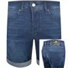 Replay Denim Shorts Dark Wash Blue In Blue